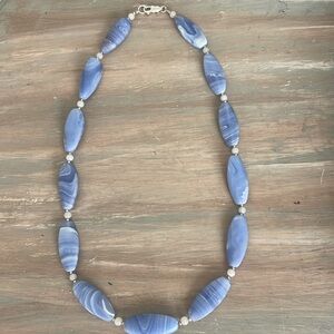 Beautiful blue and 925 sterling silver necklace